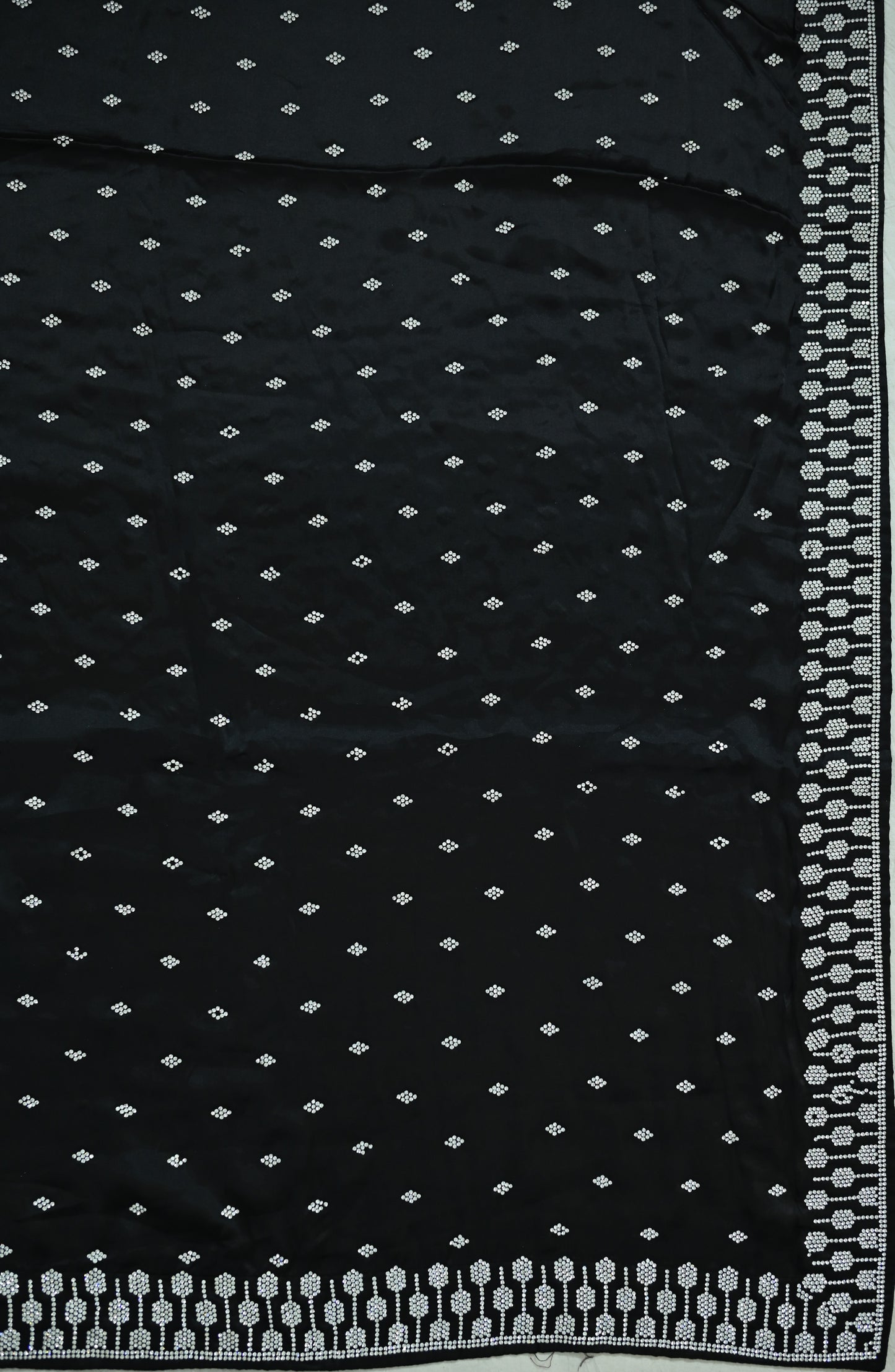 Black Swarovski Satin Saree
