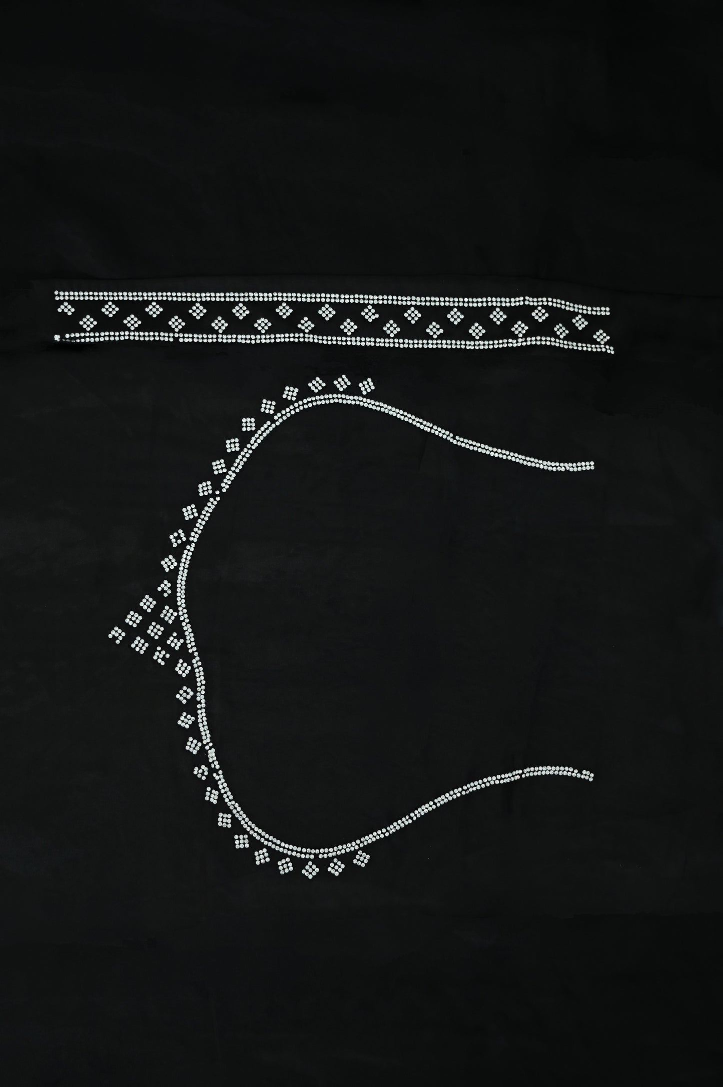 Black Swarovski Satin Saree