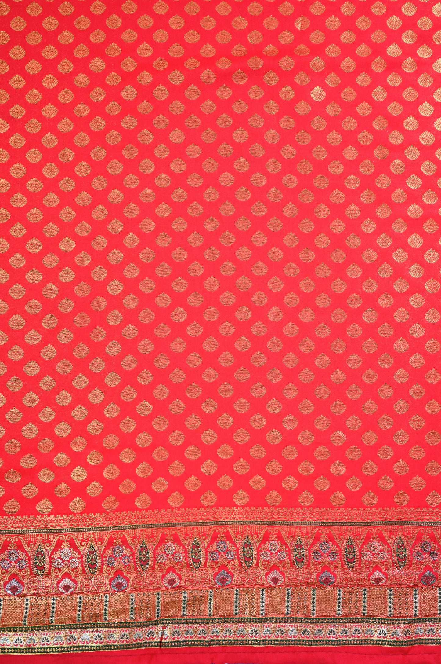 Orange Silk Brocade Saree