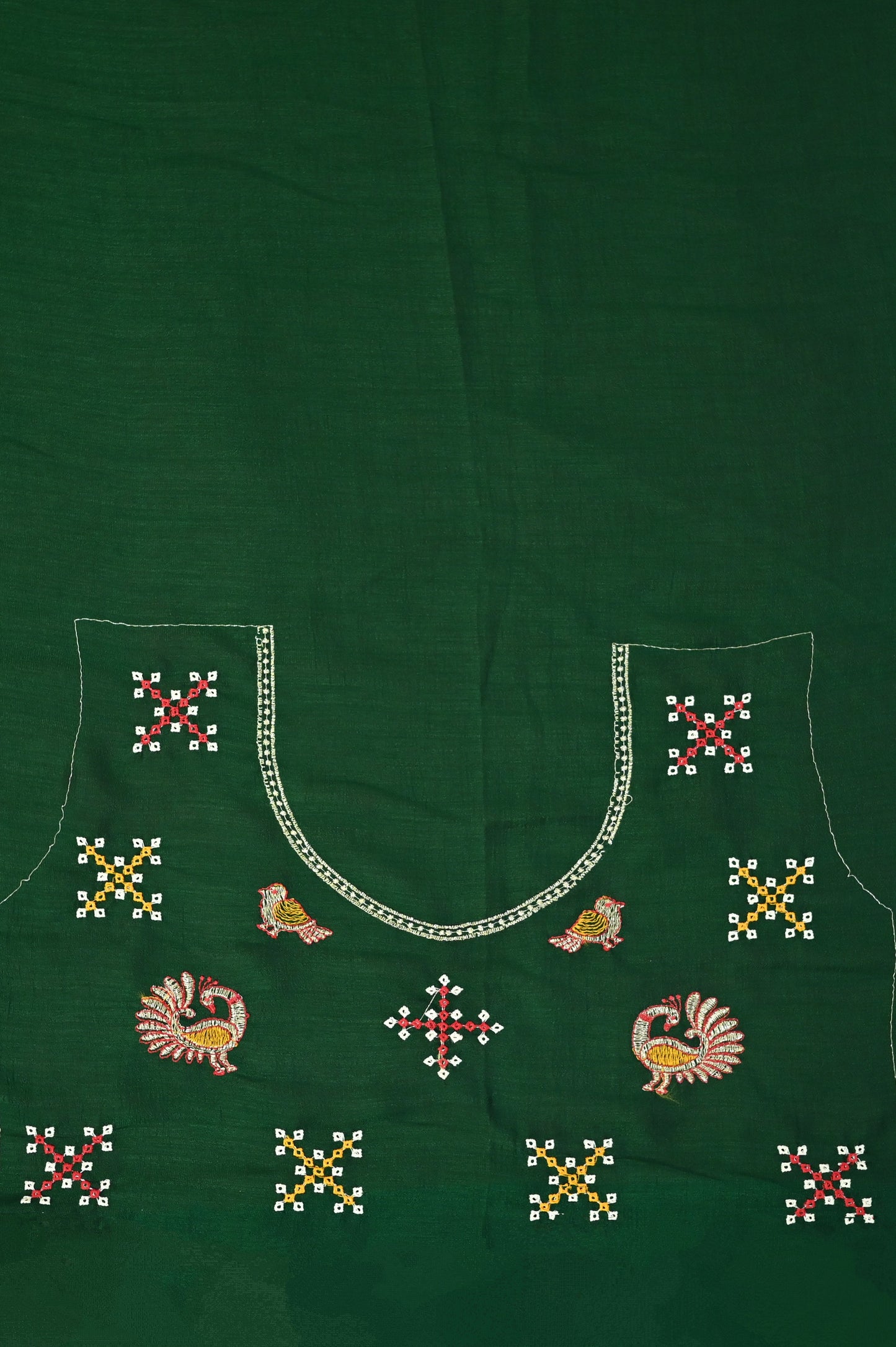 Red Gharchoda Style Saree