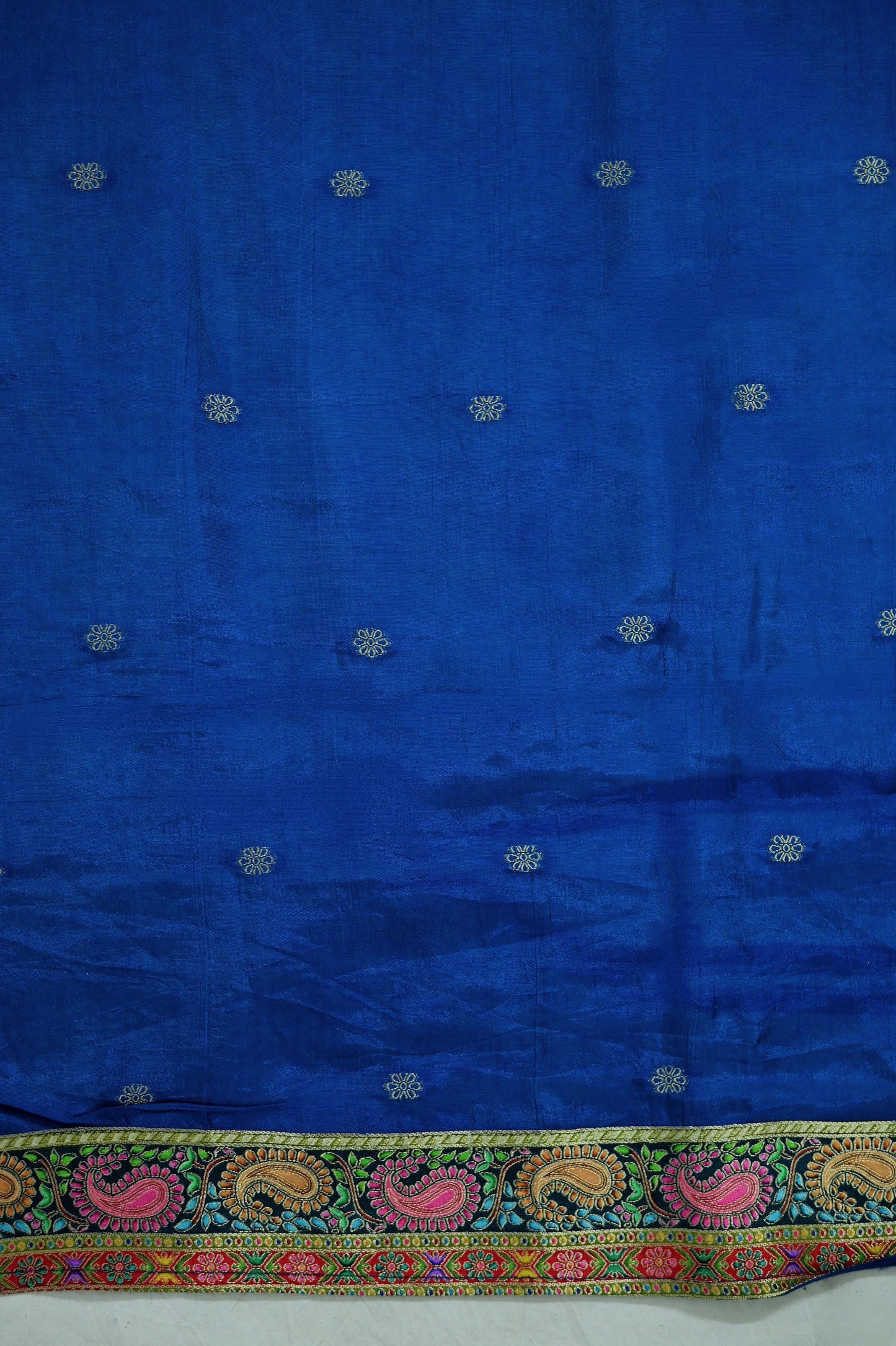 Blue Crepe Saree