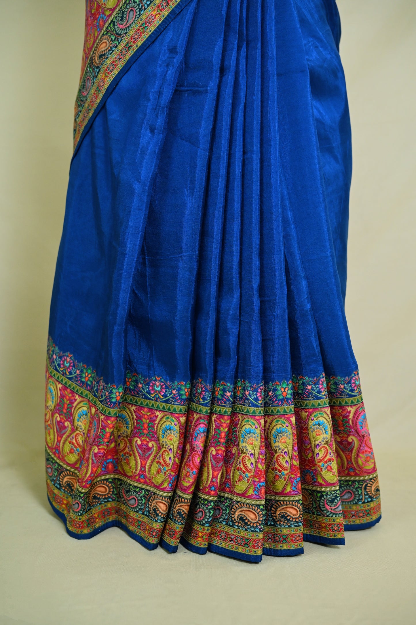 Blue Crepe Saree