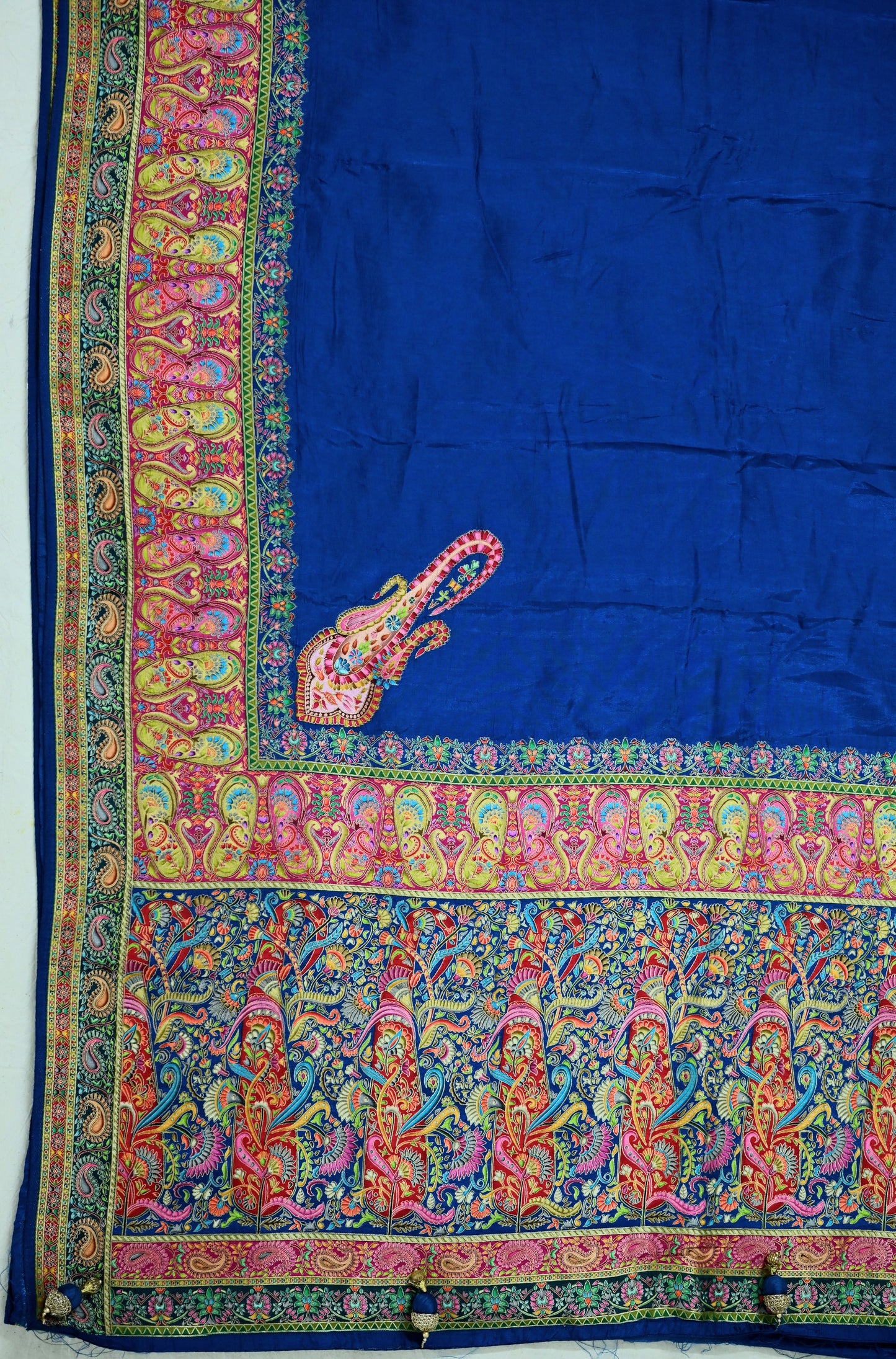 Blue Crepe Saree