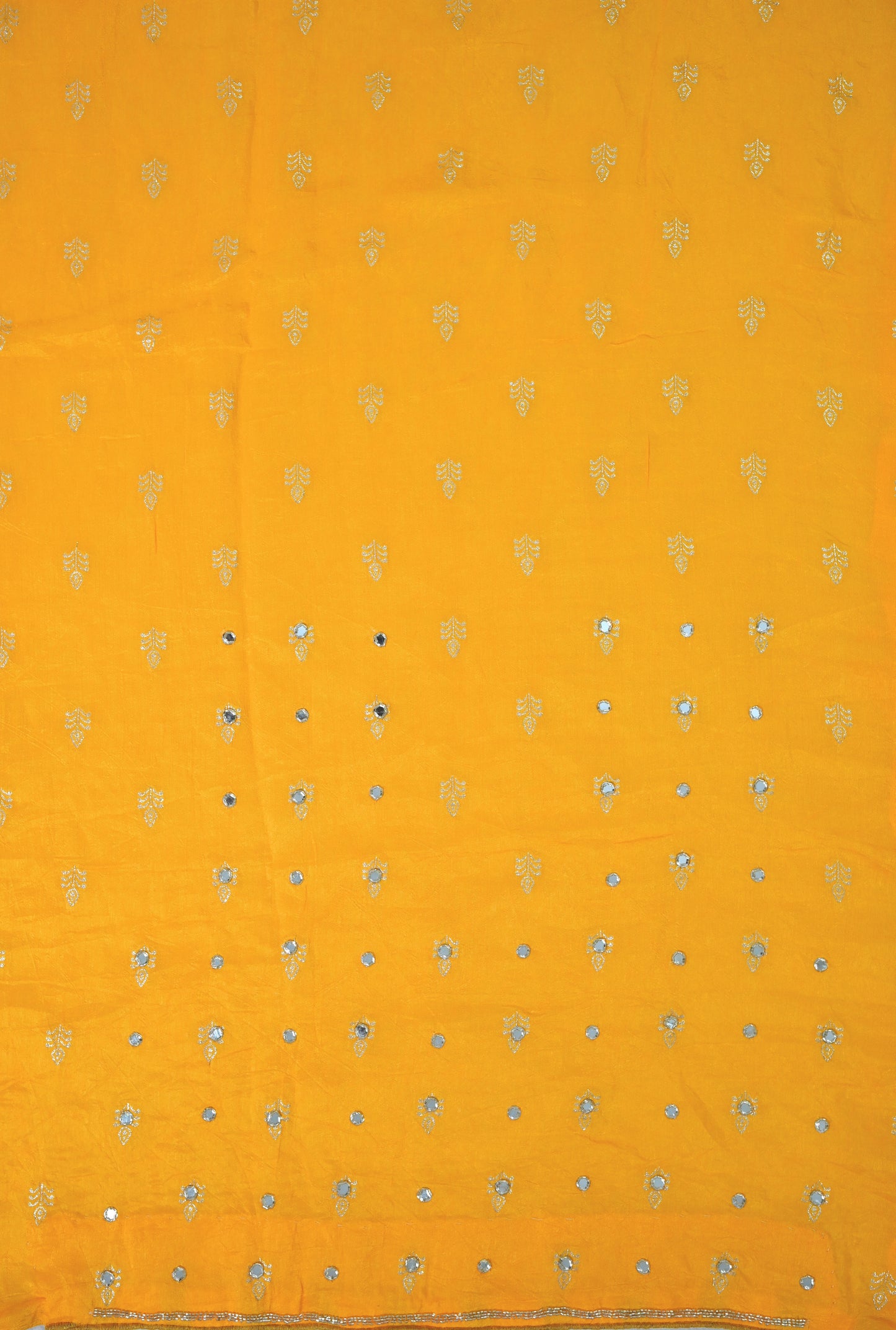 Bright Yellow Cut Work Saree