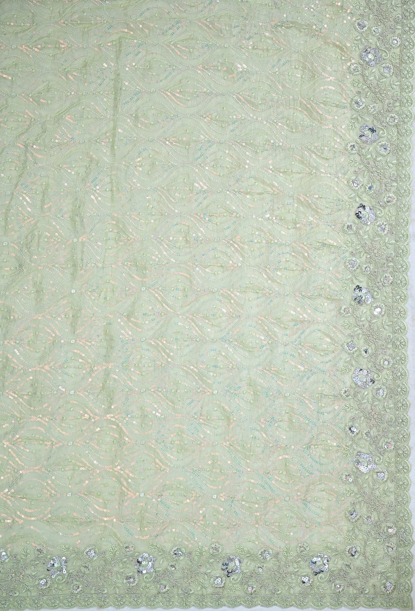 Pista Green Saree