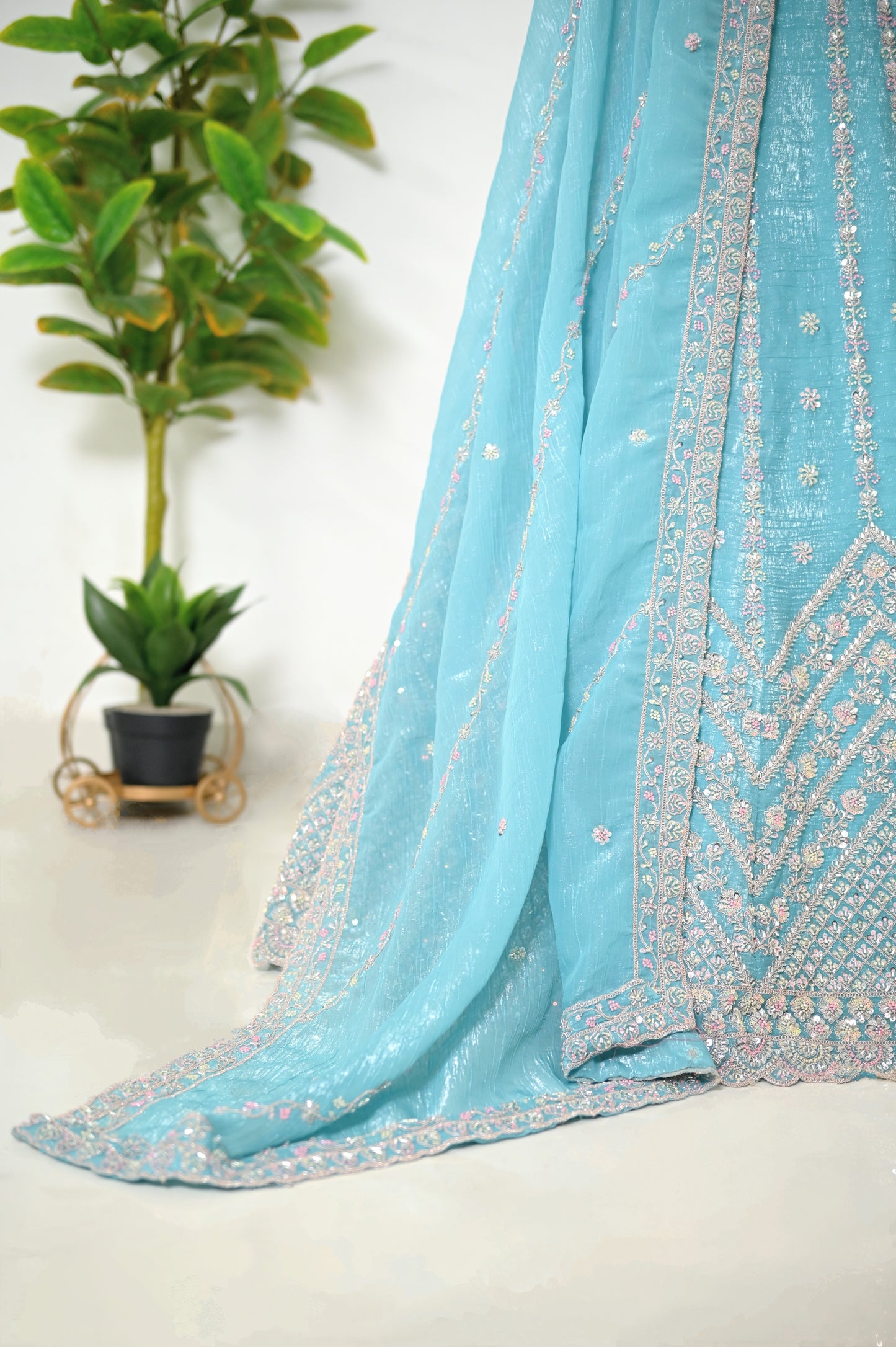 Blue Hand-Work Lehenga