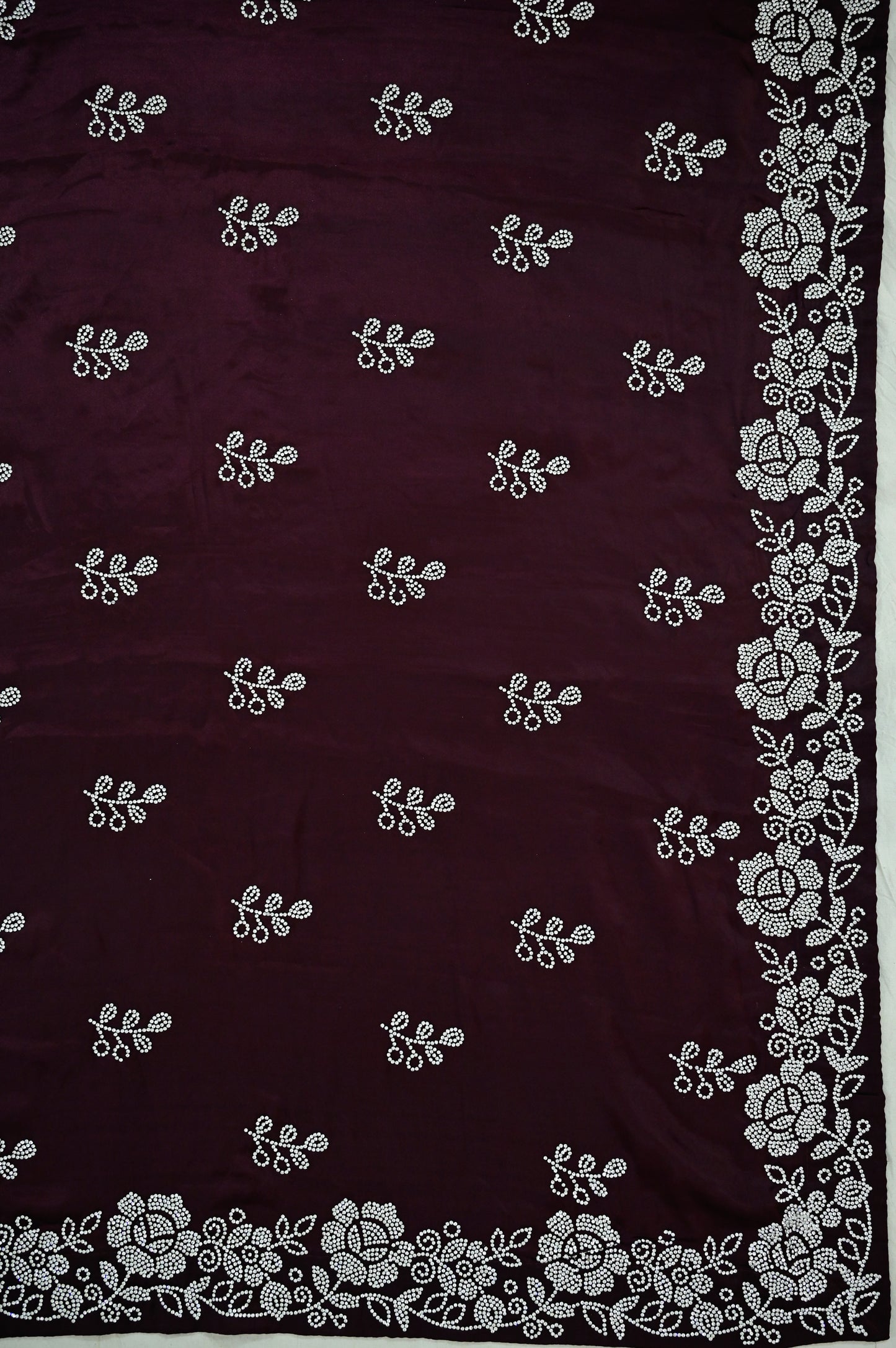 Dark Purple Satin Saree