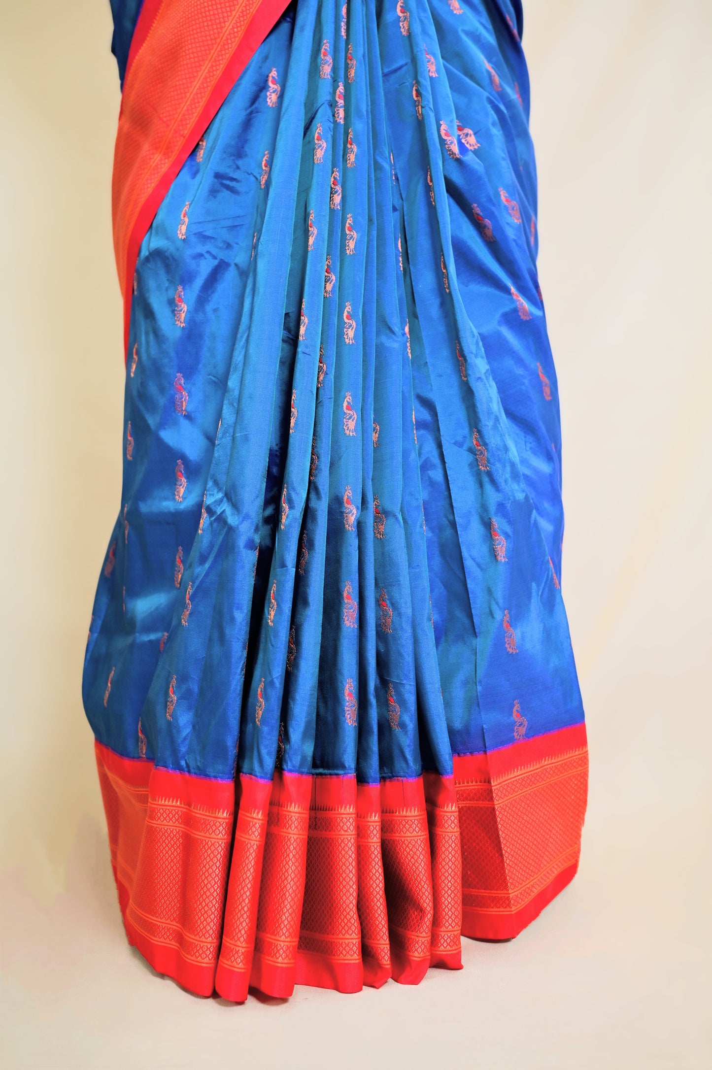 Blue & Red Paithani