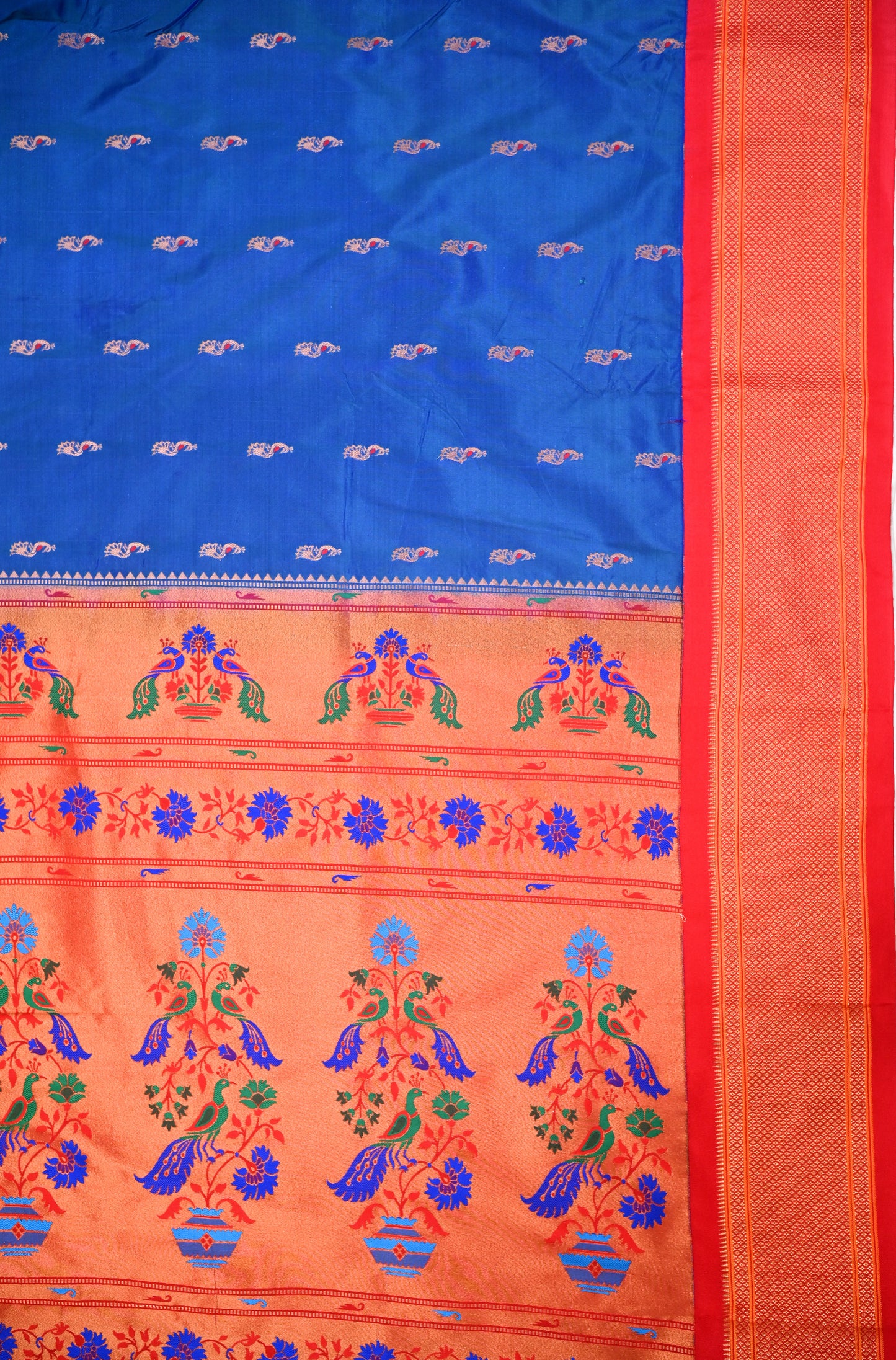 Blue & Red Paithani