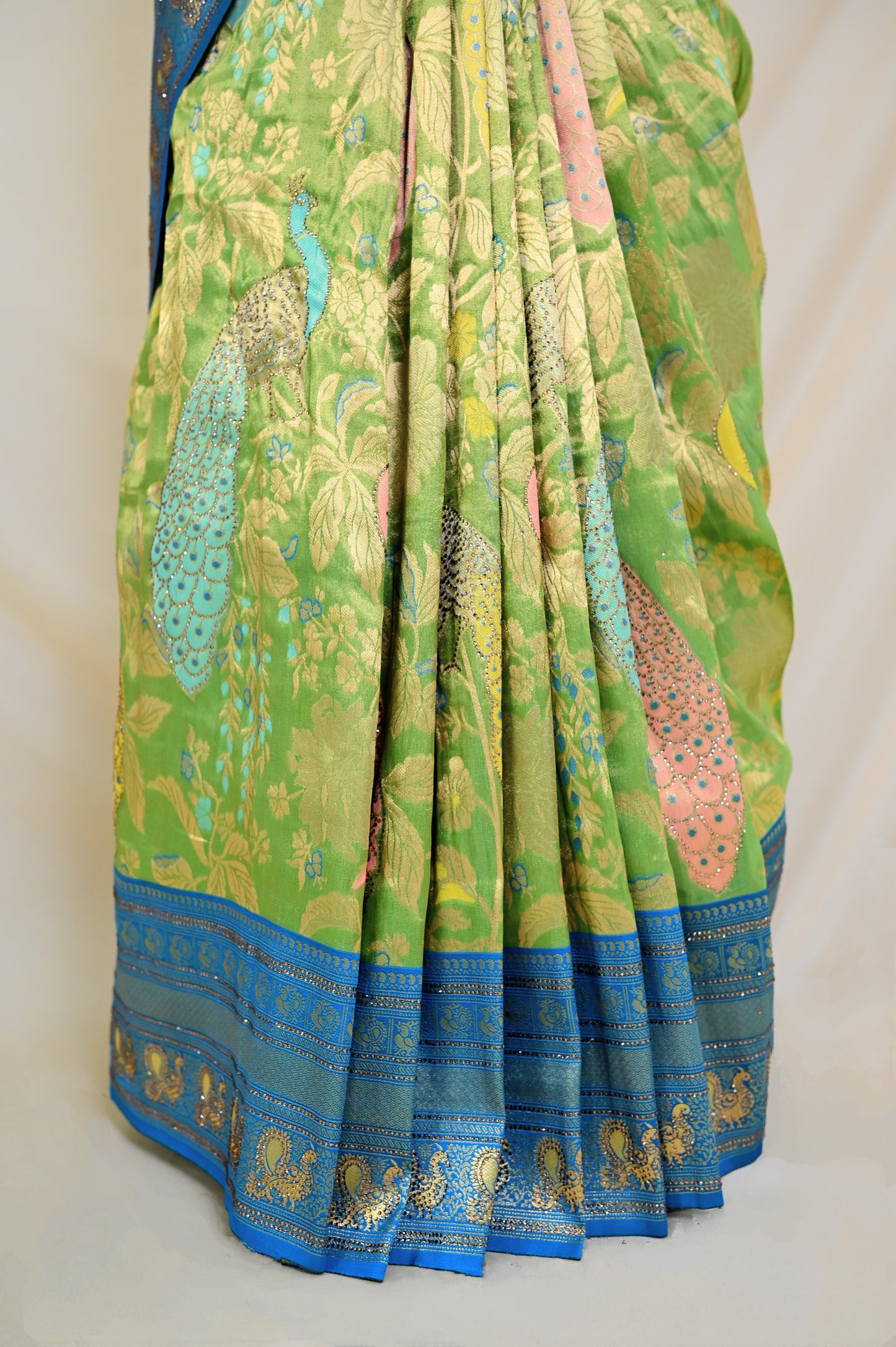 Green & Blue Silk Saree