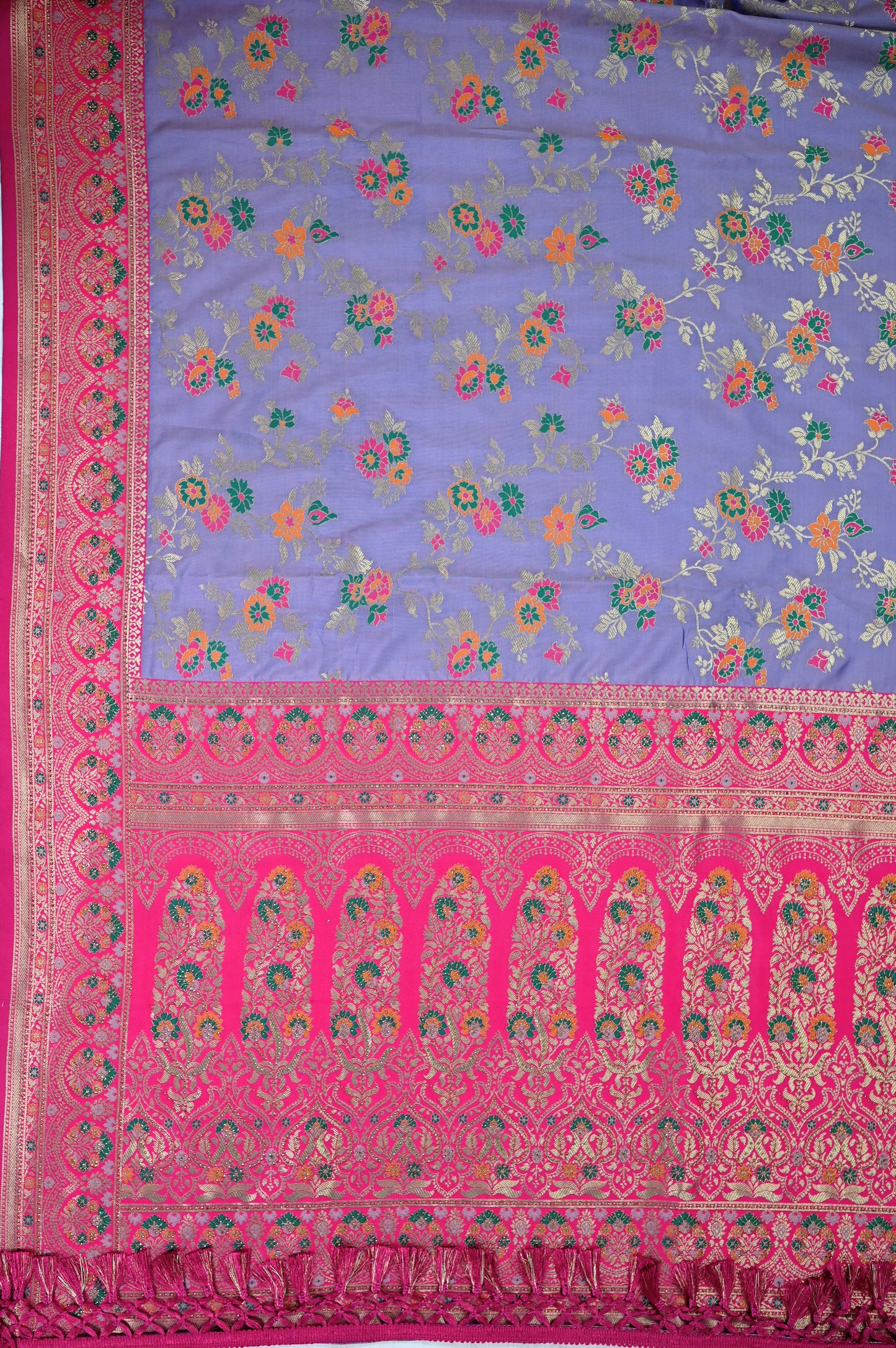 Lavender Banarasi Silk Saree