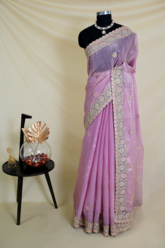 Light Pink Organza Saree