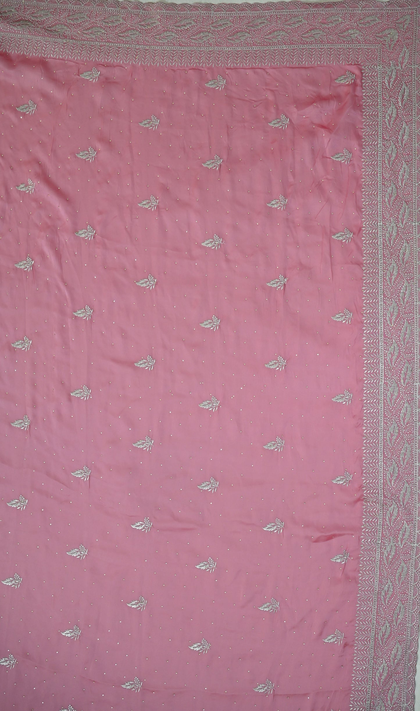 Pink Satin Saree