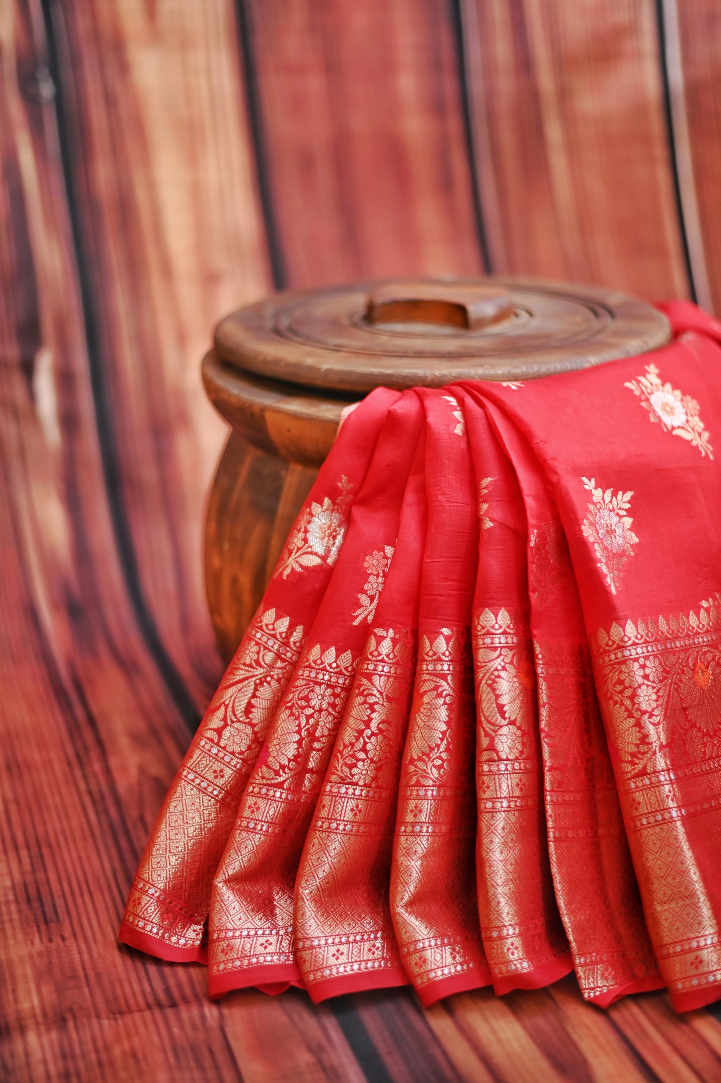 Red Banarasi Silk Saree