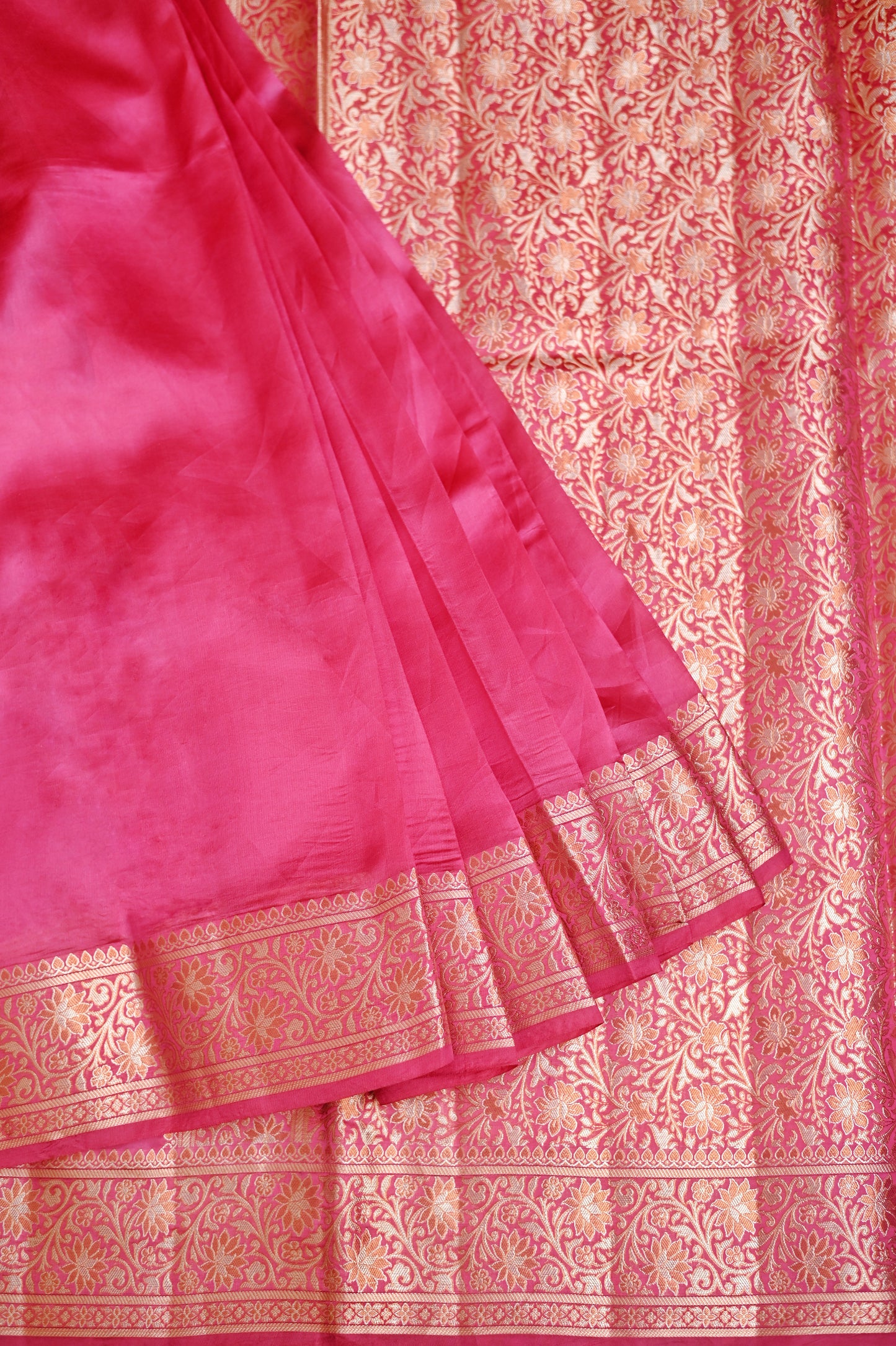 Rani Pink Banarasi Silk Saree
