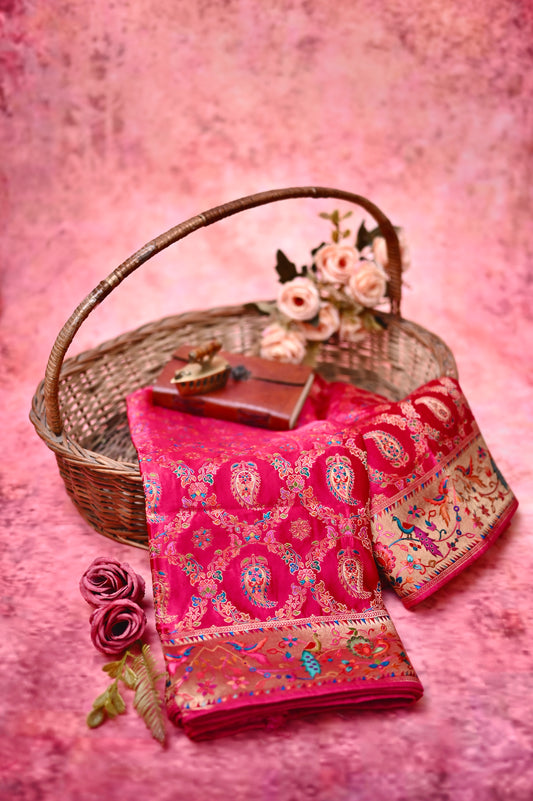 Pink Banarasi Saree