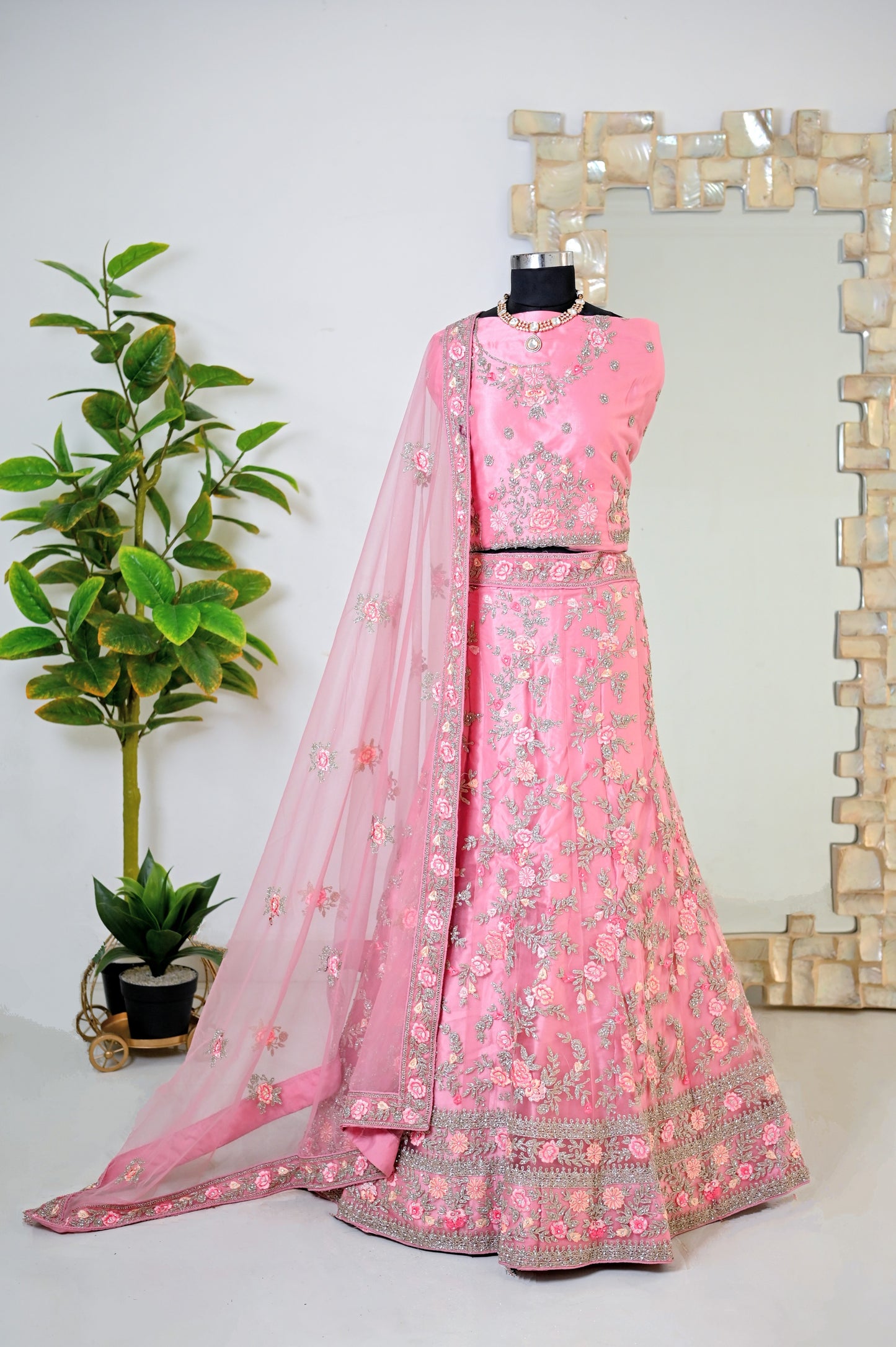 Light Pink Floral Lehenga